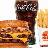 Whopper Melt Meal · New Whopper Melt features two slices of toast, layered with ¼. lb of flame-grilled beef, mel...