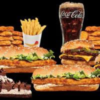 Family Bundle Crown · Includes 2 Original Chicken Sandwiches, 2 Double Cheeseburgers, 16 Pc. Chicken Nuggets, 2 He...