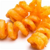 Curly Fries · Spiralized potatoes seasoned and deep-fried till golden-brown.