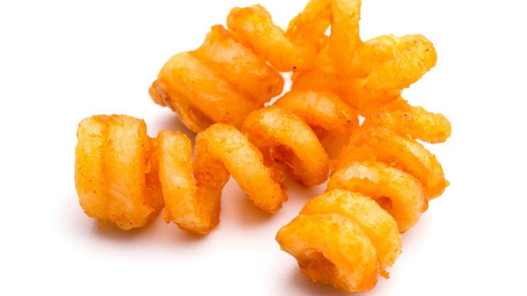 Curly Fries · Spiralized potatoes seasoned and deep-fried till golden-brown.
