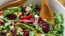 Arugula Beet Salad · Gluten free. Oven baked beets, green apples, goat cheese, toasted almonds and truffle citrus...