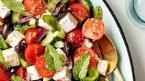 Greek Salad · Gluten free. Hearts of romaine, tomatoes, cucumber, olives, feta cheese and homemade sumac-e...