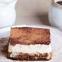 Tiramisu Big Ladyfingers · Layers of espresso drenched ladyfingers separated by mascarpone cream and dusted with cocoa ...