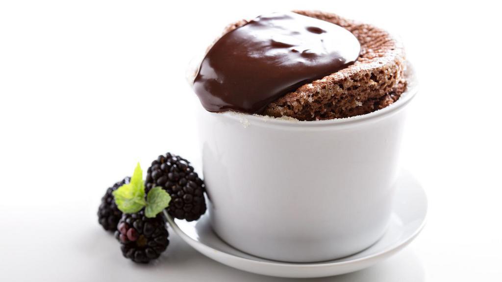 Chocolate Souffle · Moist chocolate cake with a heart of creamy rich chocolate.