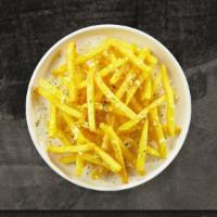 Cheesy Crazy Fries · Idaho potato fries cooked until golden brown and garnished with salt and melted cheddar chee...
