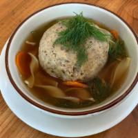 Matzo Ball Soup * · chicken, carrots, noodles & dill
