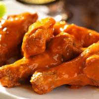 Hot Wings (36 Pc) · Fresh chicken wings marinated in a pepper seasoning and served with choice of dipping sauce.