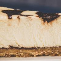 Nutella New York Cheesecake · Fresh baked cheesecake with a creamy nutella filling and buttery crust.