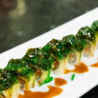 11. Animal Style Roll · IN : spicy tuna, cucumber  /  OUT : seaweed salad