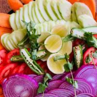 Fresh Green Garden Salad · Onion, tomato, cucumber, carrot, chili and lemon.