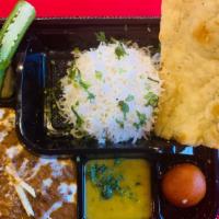 Veg-Bento Box · The Box comes with salad,Veg Entree,Rice , Daal , Bread and Desert