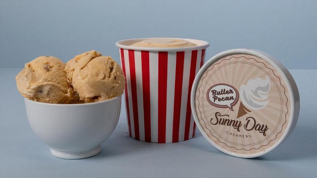 Sunny Day Butter Pecan Ice Cream (Pint) · Our rich, buttery flavored ice cream and bits of butter-roasted pecans are blended to perfection.