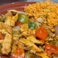 Chicken A La Mexicana · Grilled Chicken strips sautéed with tomatoes, onions and bell peppers, simmered in home made...