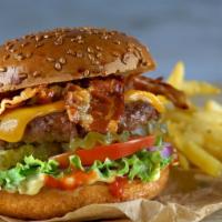 Bacon Cheeseburger · Delicious Cheeseburger freshly prepared and cooked to perfection. Topped with melted cheese,...