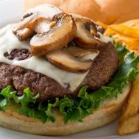 Mushroom Cheeseburger · Delicious Cheeseburger freshly prepared and cooked to perfection. Topped with melted cheese,...