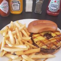 Hawaiian Burger      · 1/2 lb. Niman Ranch beef, served with grilled pineapple, and glazed teriyaki sauce.