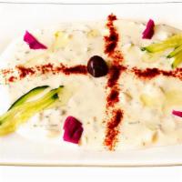 Chacik · Sour cream with cucumber, dill and herbs. Vegetarian