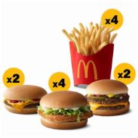 Combo Pack · McChicken (x4), Cheeseburger (x2), McDouble (x2), Medium French Fries (x4)