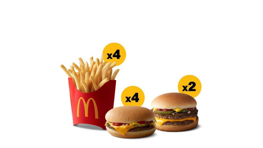 Burger Pack · Cheeseburger (x4), McDouble (x2), Medium French Fries (x4)