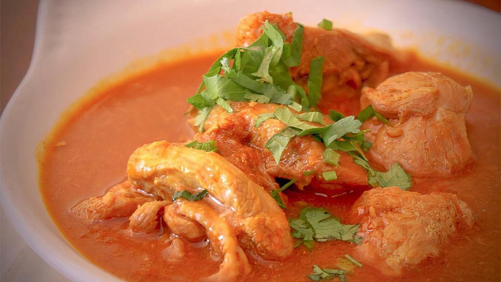 19. Chicken Curry · Succulent chicken delicately simmered in a blend of selected spices.