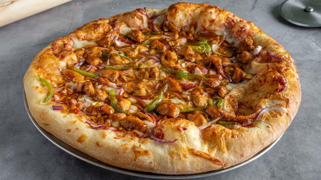 Teriyaki Chicken · Grilled chicken in homemade teriyaki sauce, with onion, cheese, bell pepper, and mushrooms.