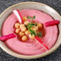 Beet Hummus · Comes with a Pita Bread
