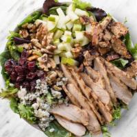 Harvest · mixed greens, grilled chicken, sweet crisps*, bleu cheese, walnuts, apple, dried cranberries...