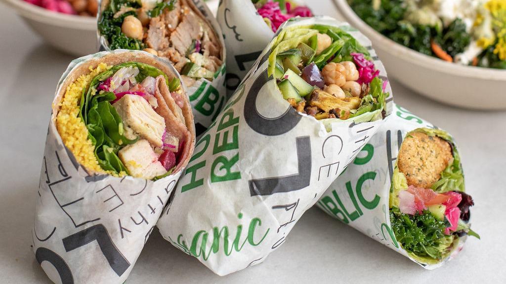 Build Your Own Wrap · Made fresh to order with ground chickpeas, parsley. Mediterranean herbs and spices. Vegan and gluten free.