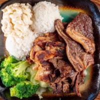 BBQ Mix · Grilled BBQ chicken, Grilled Slices Beef and Grilled Kalbi Beef Short Rib served with 2 scoo...