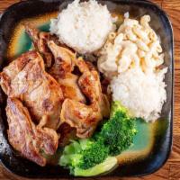 Hawaiian BBQ Chicken · BBQ Grilled Chicken served with 2 scoops steamed rice, 1 scoop macaroni salad and vegetables...