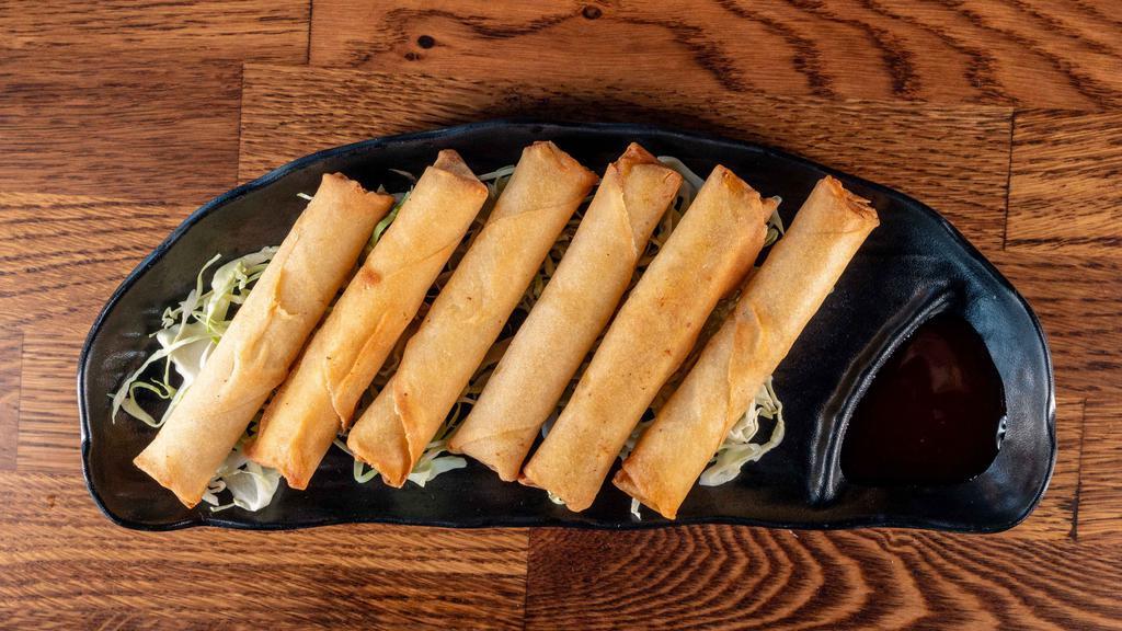 Lumpia · Philippine style spring rolls with pork&vegetables fillings served with sweet&sour sauce