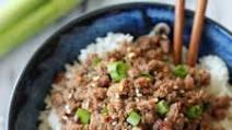 Beef bowl · Grilled Slices of Beef served with Teriyaki sauce over rice and vegetables