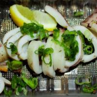 IKA SUGATA YAKI · Charcoal grilled squid.