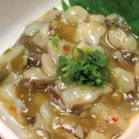 TAKOWASA · Chopped raw octopus marinated with wasabi sauce