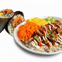 Beyond Bulgogi (Vegetarian) · Marinated Beyond Meat, Sushi Rice, Tamago, Cucumber, Scallion, Pickled Carrot, Sesame-Furika...
