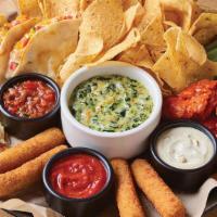 The Classic Combo · All the classic apps you love – Boneless Wings, Spinach & Artichoke Dip, Chicken Quesadilla,...