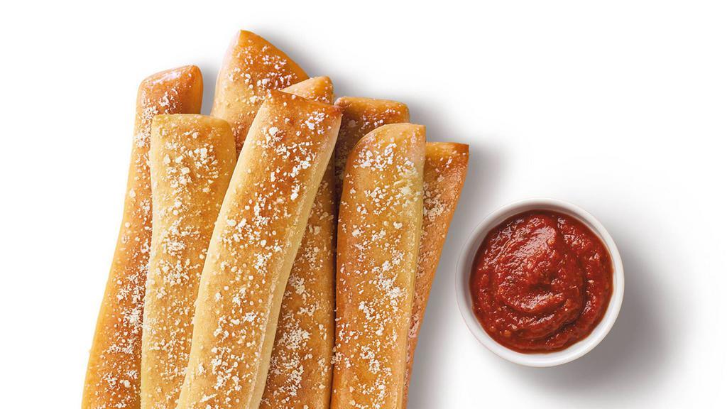 Crazy Combo® [Crazy Bread® & Crazy Sauce®] · Eight bread sticks with flavors of butter and garlic, then sprinkled with parmesan cheese and served with Crazy Sauce®  (840 Cal).