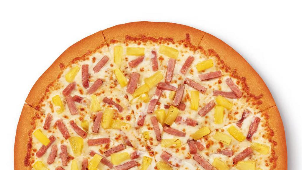 Hula Hawaiian® · CRAZY!CRAZY!™ AMOUNTS OF TOPPINGS AT THE NATION'S BEST PRICE** Large round pizza with Ham or Canadian Bacon and Pineapple (2160 Cal)