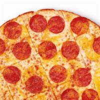 Thin Crust Pepperoni · Large thin crust pizza topped right to the edge with Pepperoni and Cheese