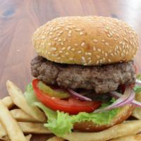 Classic Burger (6oz Patty) · Made with Niman-Ranch Grass-Fed beef.
Home made sauce, lettuce, onions, and tomatoes.