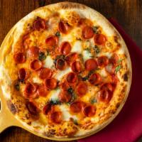 Children's Pizza Pepperoni Salame · Fresh mozzarella and tomato sauce topped with pepperoni and salami.