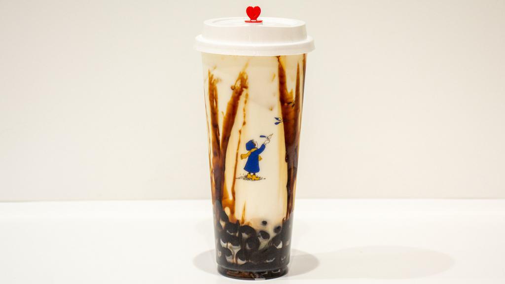 Brown Sugar Boba Latte · Fresh milk poured over premium-grade brown sugar! The drink comes with our boba!
