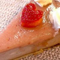 Strawberry Cheesecake, Slice (Vegan) · One slice of our house-made strawberry cheesecake.

🌱 Everything we do is 100% plant-based,...