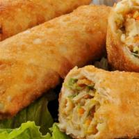 107. Vegetable Egg Roll · Deep fried mixed vegetable egg roll with special sauce.