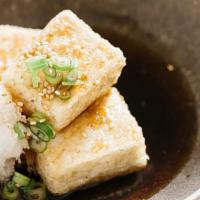 109. Agedashi Tofu · Deep fried tofu with house sauce.