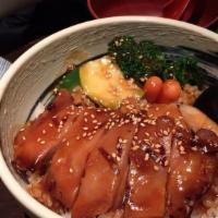 806. Chicken Teriyaki · Gilled chicken served with house teriyaki sauce over rice.