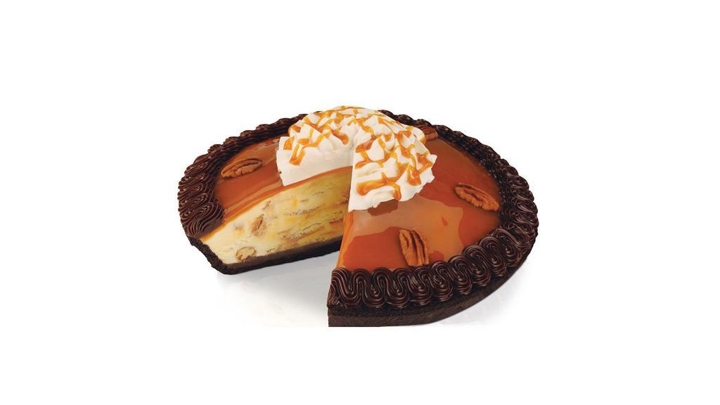 Turtle Pie · You'll appease the entire gang with our Pralines 'n Cream ice cream topped with Caramel Praline Topping and pecans set upon a delicious chocolate pie crust.