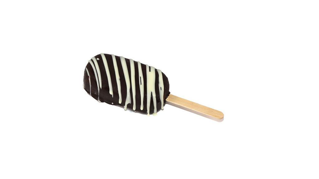 Dipped Ice Cream Bar · A bar of Baskin-Robbins ice cream dipped in dark chocolate and decorated with your choice of white chocolate drizzle, chopped almonds, or rainbow sprinkles served on a popsicle stick.