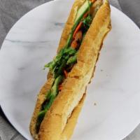 Banh Mi · Cucumbers, coriander, jalapeno, carrots, red cabbage threads, lemongrass butter and toasted ...