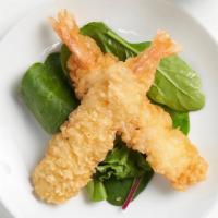 Tempura Shrimp (2 pieces) · Fried tempura-battered shrimp.